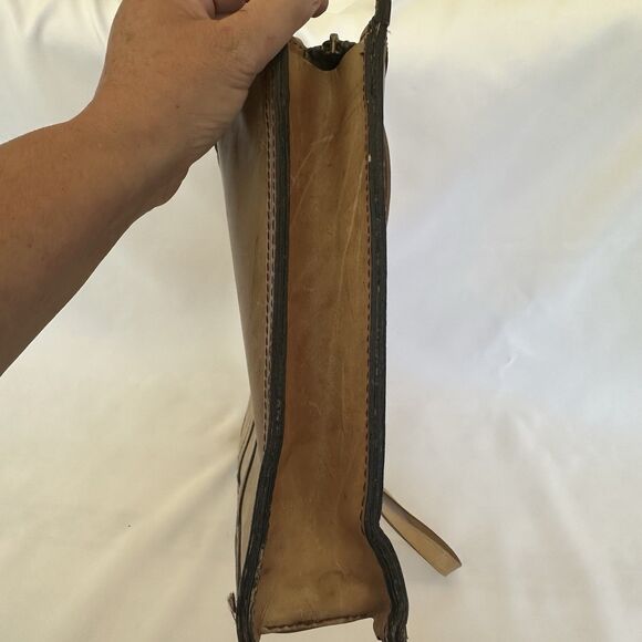 Vintage Leather Attaché Briefcase Brown Bag Retractable Handle Removable Strap - Picture 12 of 16